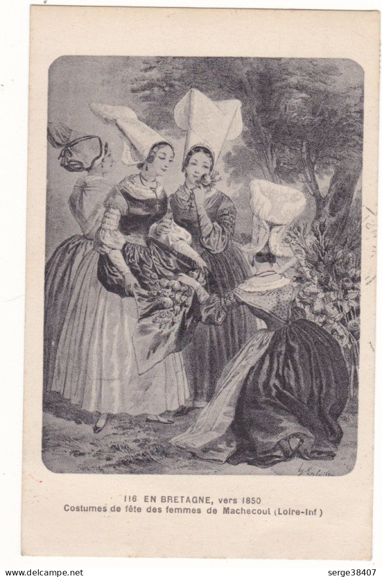 Machecoul Vers 1850 - Costumes De Fête Des Femmes  # 3-19/25 - Machecoul