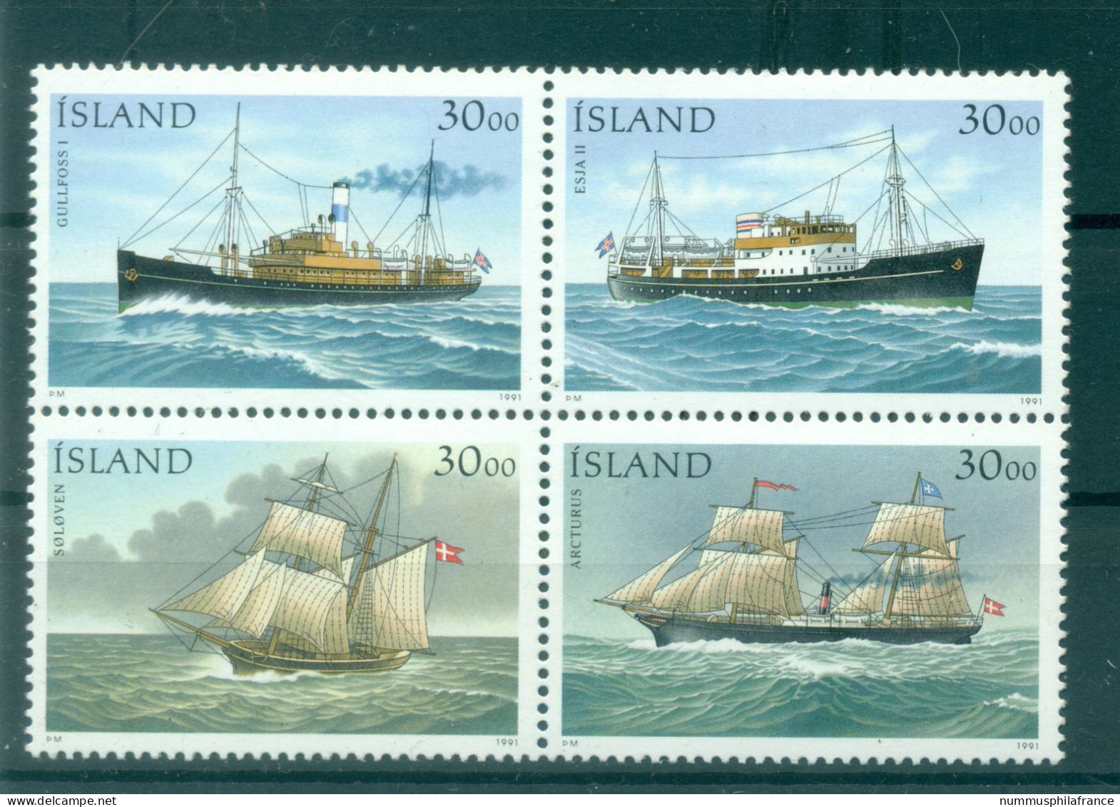 Islande 1991 - Y & T N. 706/09 - Journée Du Timbre (Michel N. 753/56) - Neufs