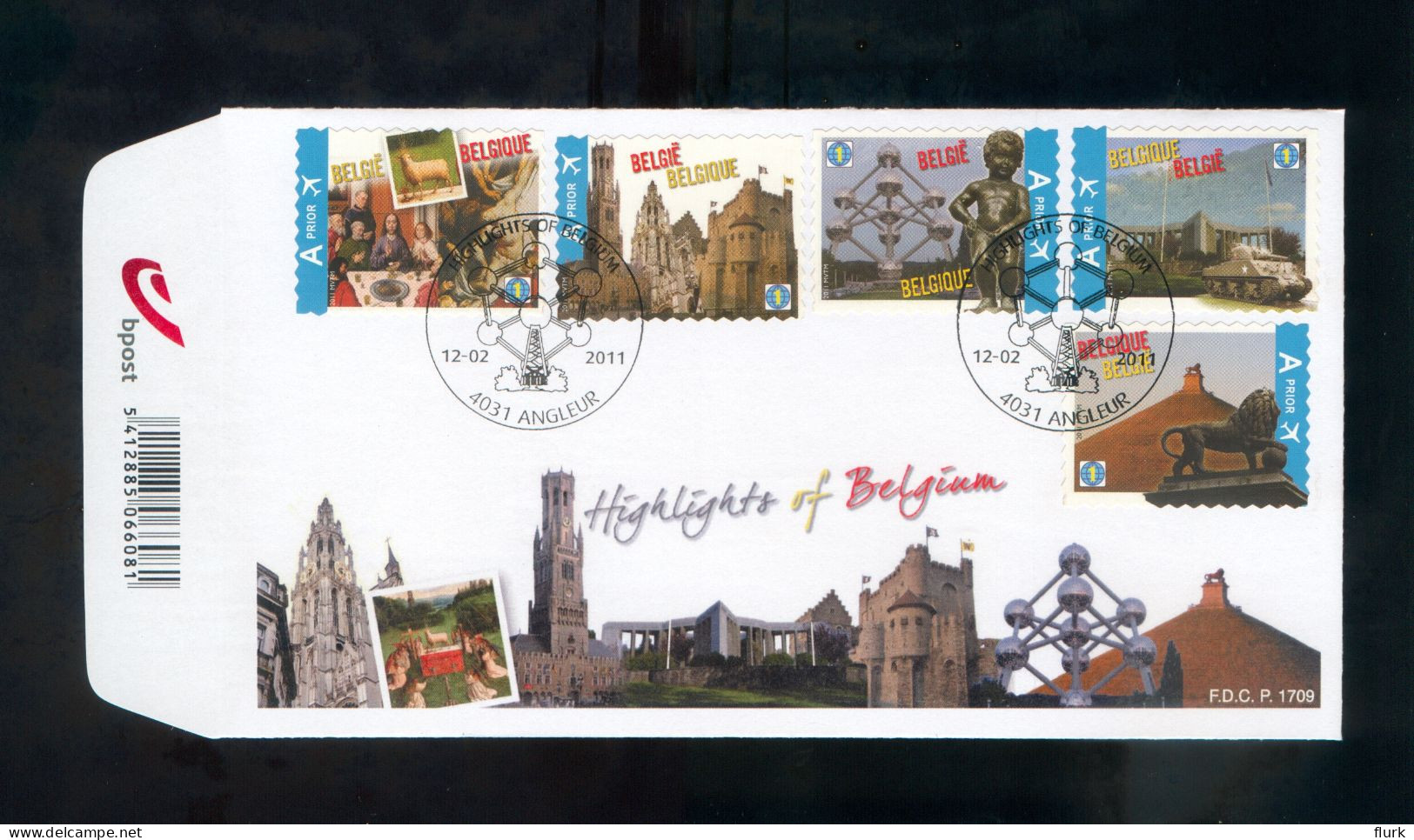 België FDC 4098-4102 Perfect - 2011-2014