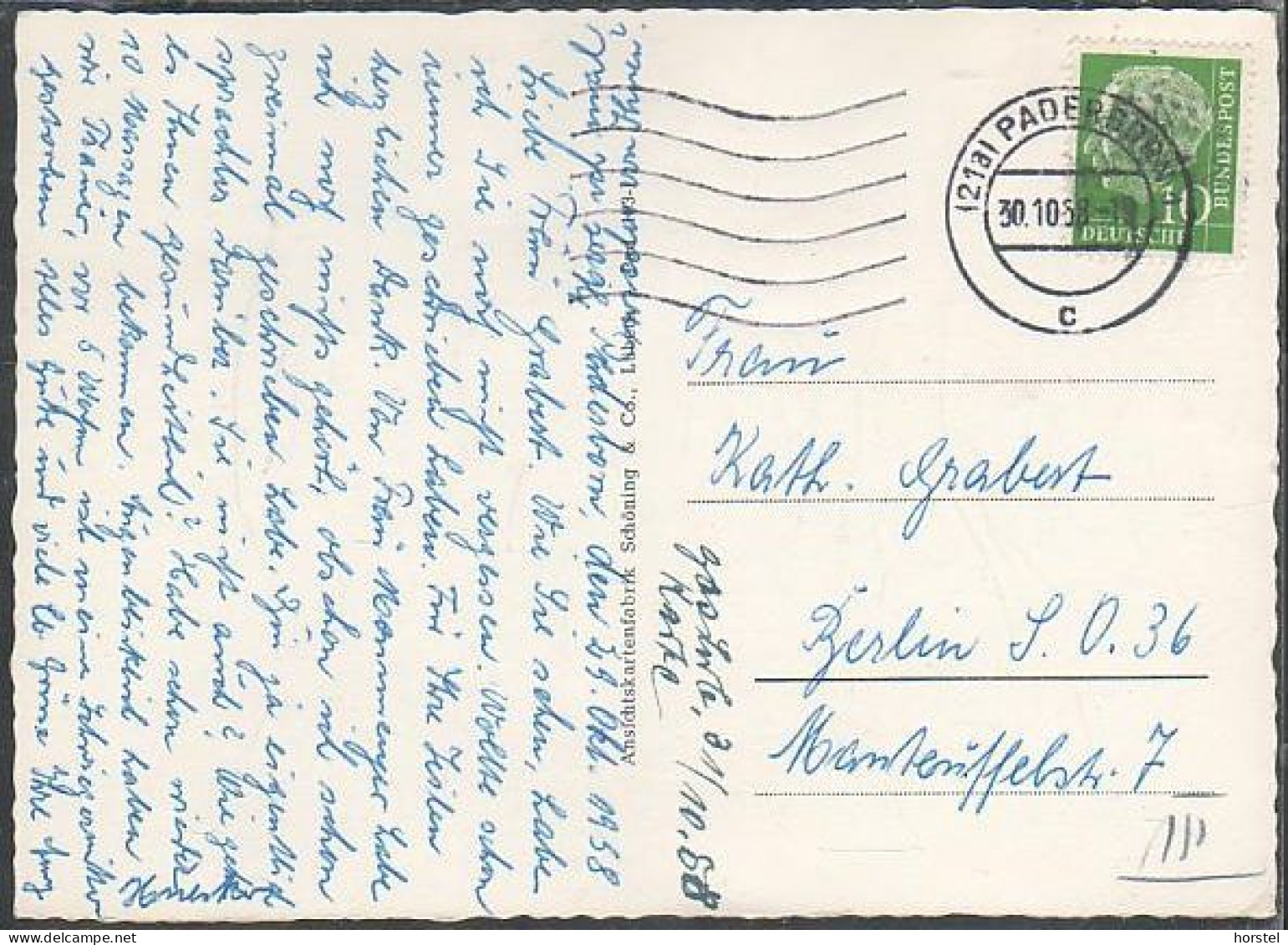 D-33098 Paderborn - Liboripromenade - Turm ( 50er Jahre) Stamp - Paderborn