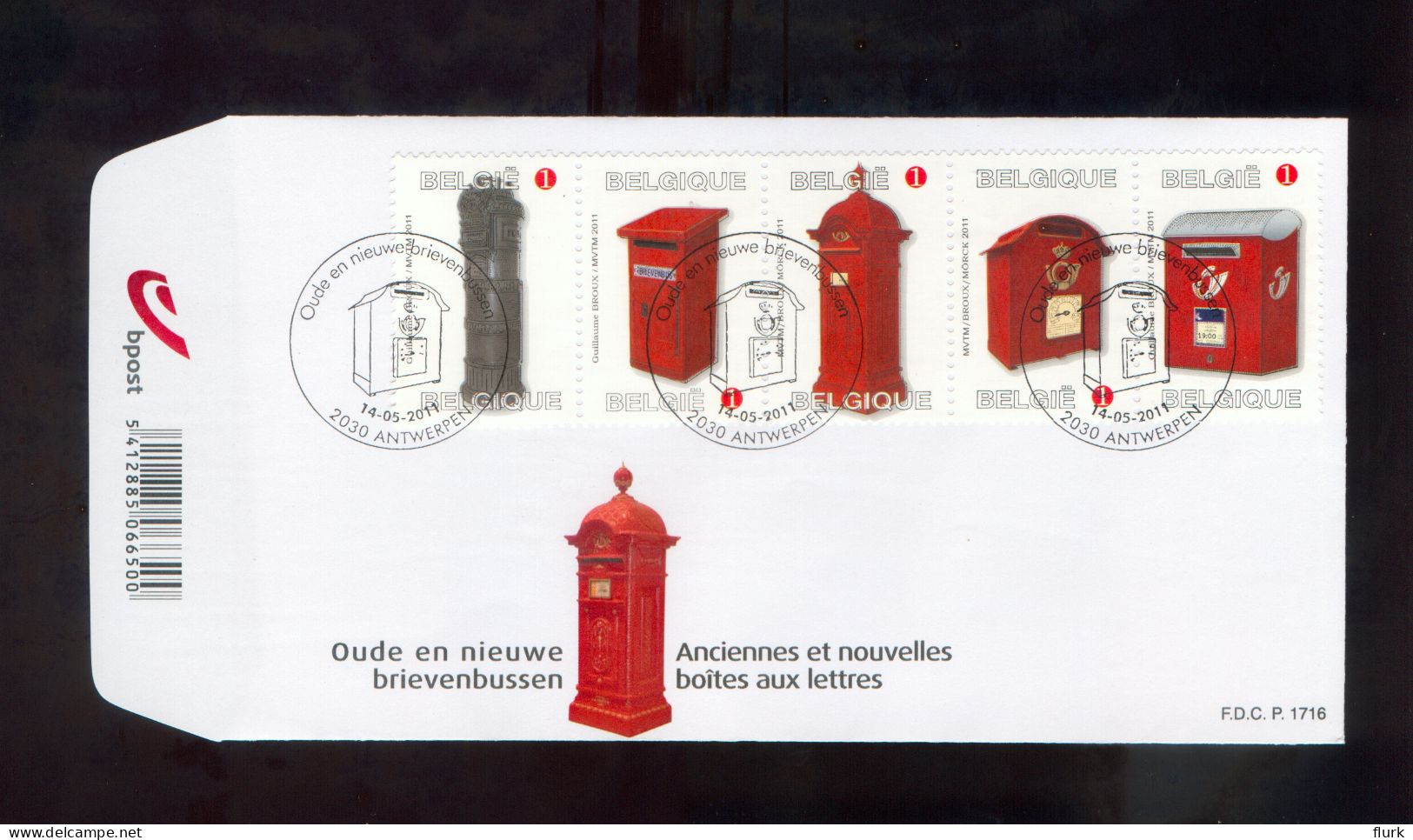 België FDC 4130-4134 Perfect - 2011-2014