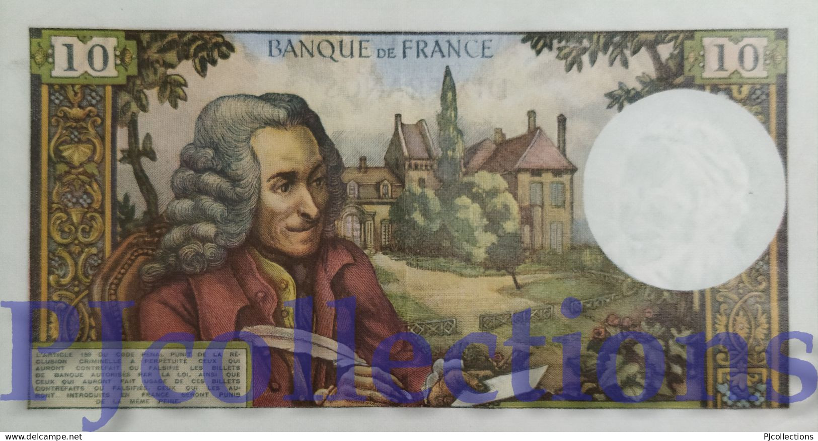 FRANCIA - FRANCE 10 FRANCS 1967/71 PICK 147c AU+ W/PINHOLES - 10 F 1972-1978 ''Berlioz''