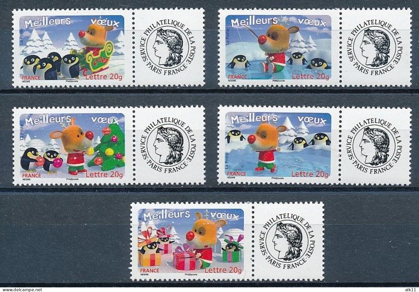 France 2006 - 3986A-3990A Série Timbres Personnalisés Gommés Meilleurs Voeux - Neuf - Unused Stamps