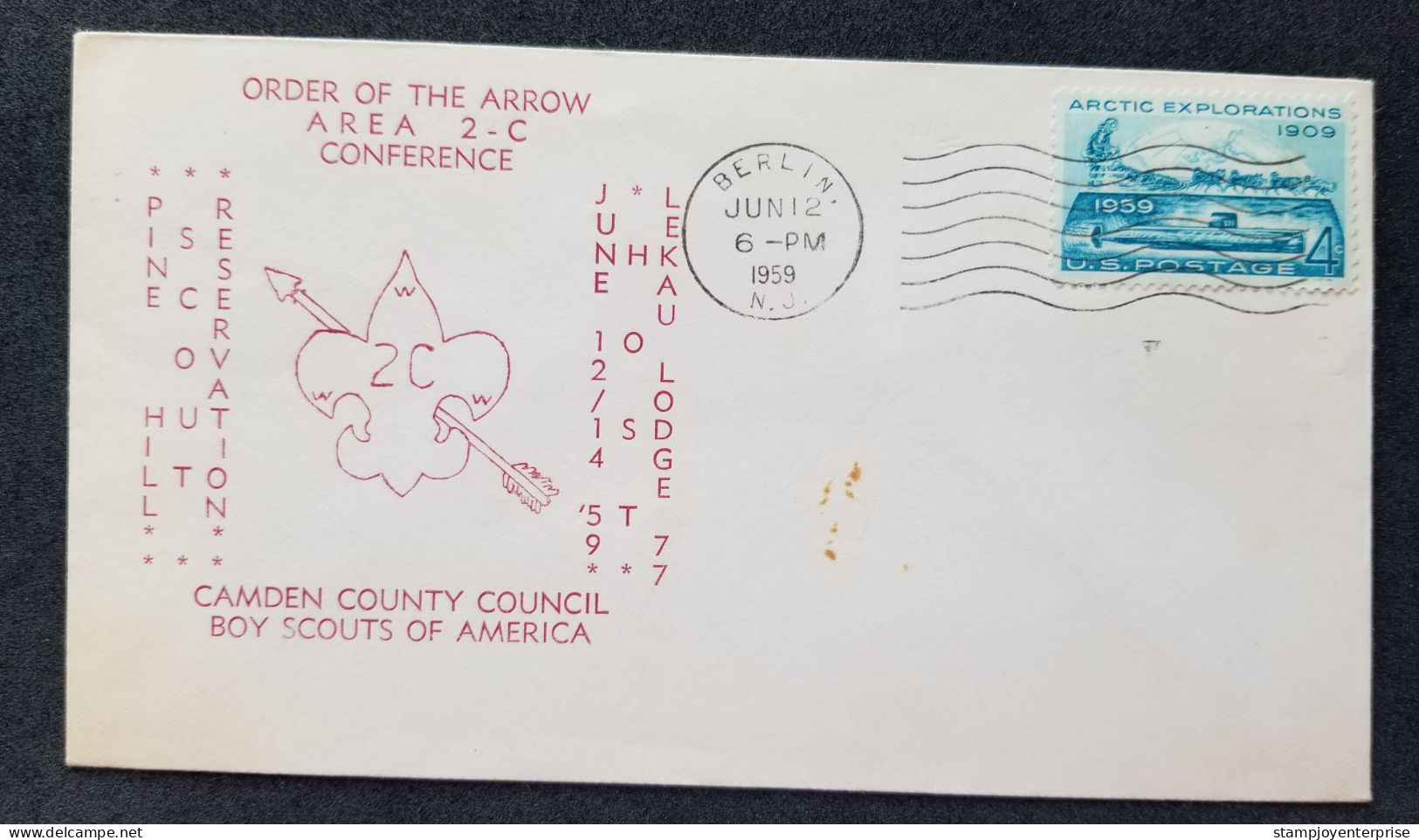 USA US Camden County Council Boy Scout 1959 Scouting Jamboree (FDC) *see Scan - Briefe U. Dokumente