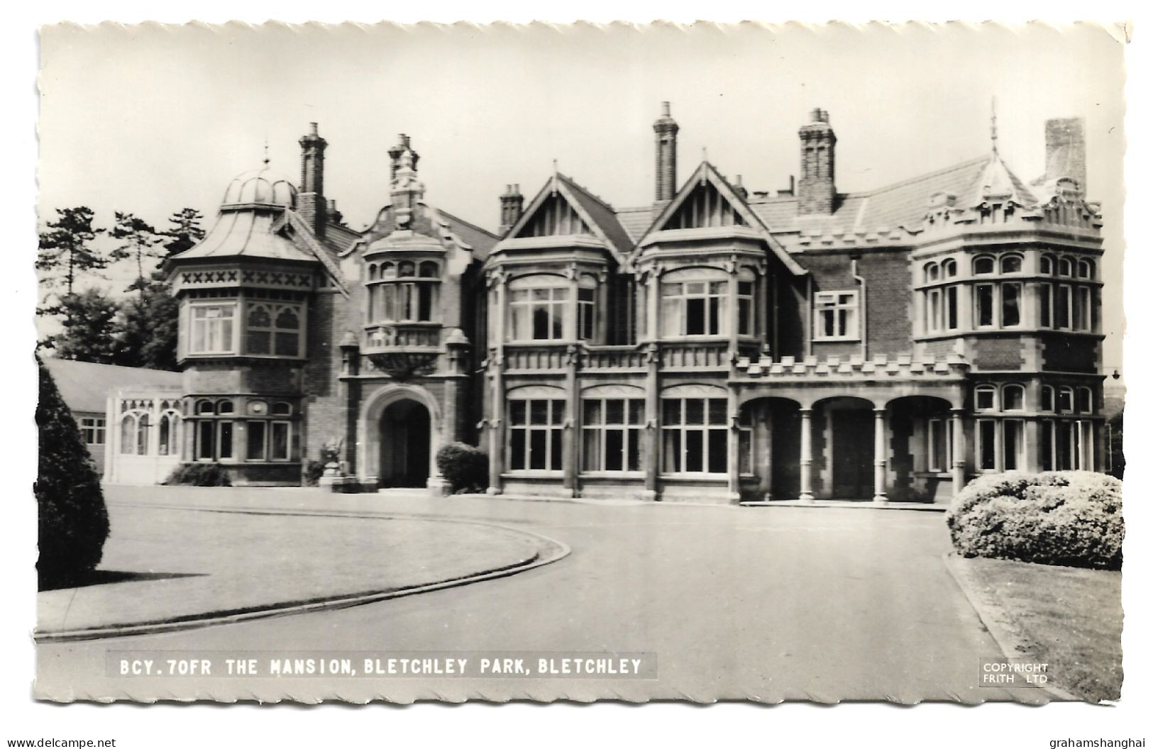 Postcard UK England Buckinghamshire Bletchley Park The Mansion WW2 Ultra Enigma Codebreaking Site Unposted 1950s Stamp - Buckinghamshire