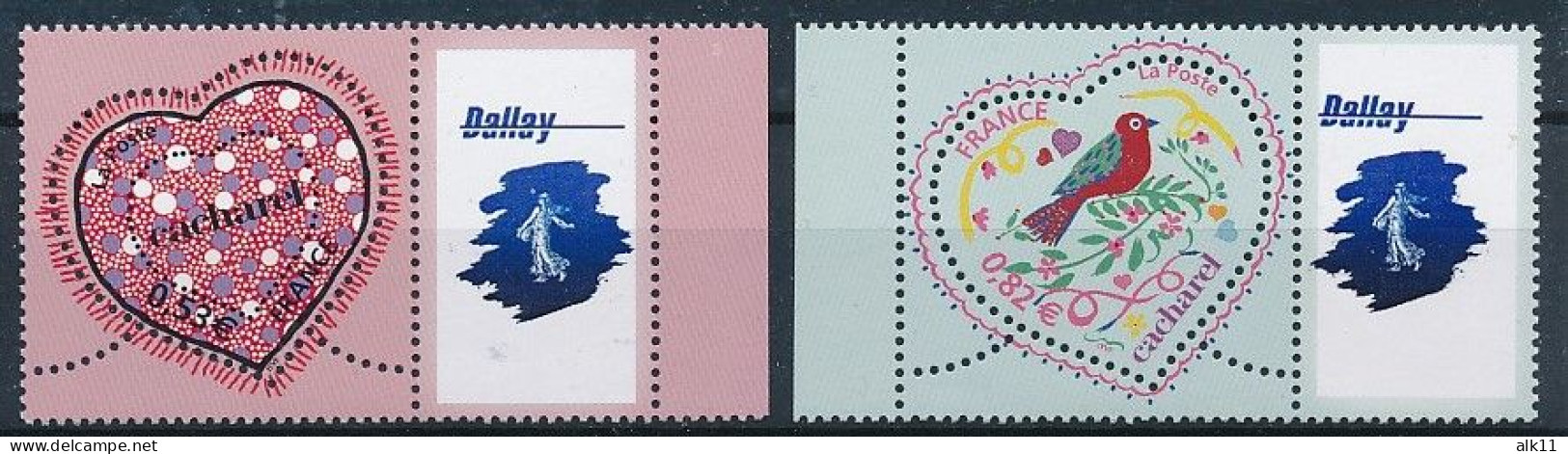 France 2005 - 3747Aa Et 3748Aa Deux Timbres Personnalisés Logo Dallay Saint-Valentin - Neuf - Nuovi