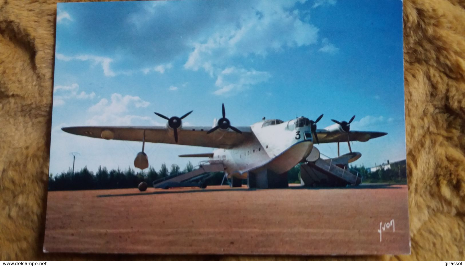 CPSM AVION HYDRAVION DE GUERRE SHORT SUNDERLAND ROUTE DE GUERANDE LA BAULE ED YVON 97 - 1946-....: Moderne