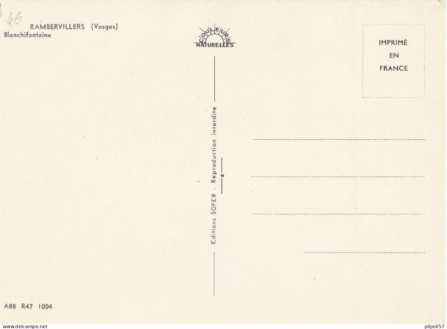 88 - RAMBERVILLERS - Blanchifontaine (CPSM 10,5X15) - Rambervillers