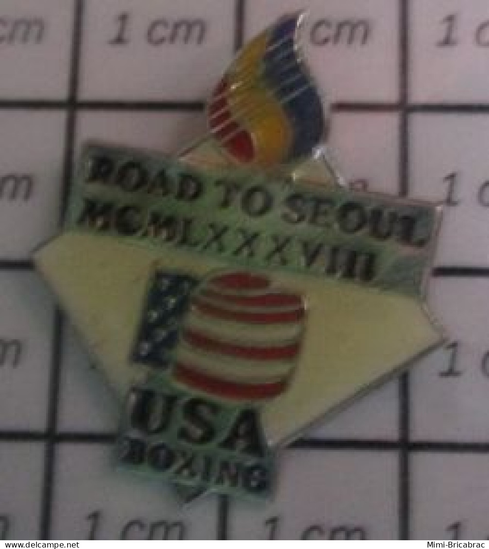 1922 Pin's Pins / Beau Et Rare / JEUX OLYMPIQUES / J.O. ETE SEOUL 1988 ROAD TO SeAOUL USa BOXING - Jeux Olympiques