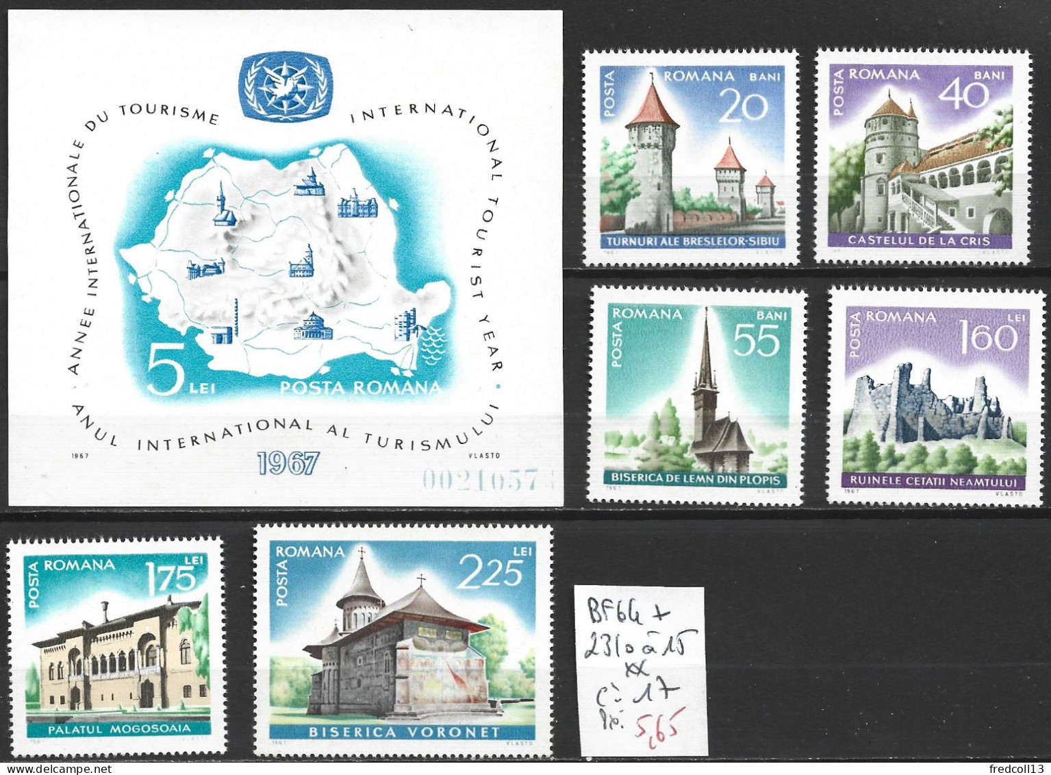 ROUMANIE BF 64 + 2310 à 15 ** Côte 17 € - Unused Stamps