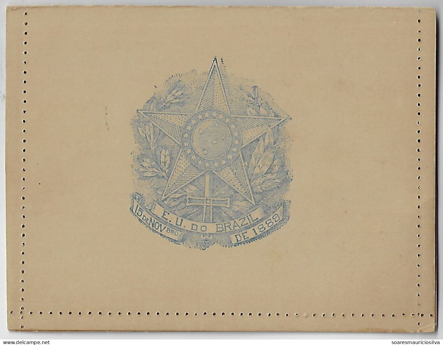 Brazil 1906 Postal Stationery Letter Sheet 3rd Pan-American Congress Beira-Mar Ave Rio De Janeiro Perforation 6¾ + Stamp - Postwaardestukken