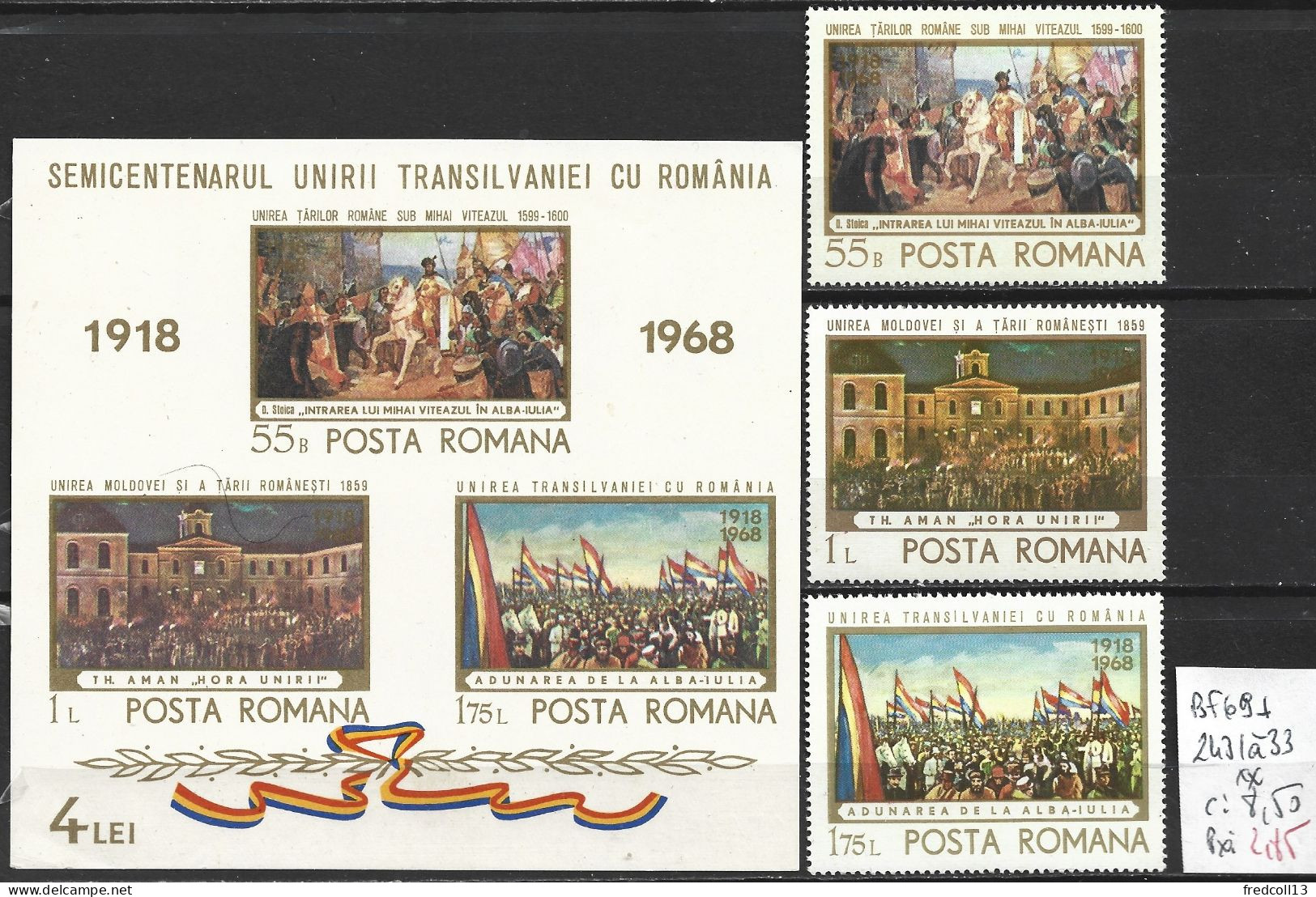 ROUMANIE BF 69 + 2431 à 33 ** Côte 8.50 € - Unused Stamps