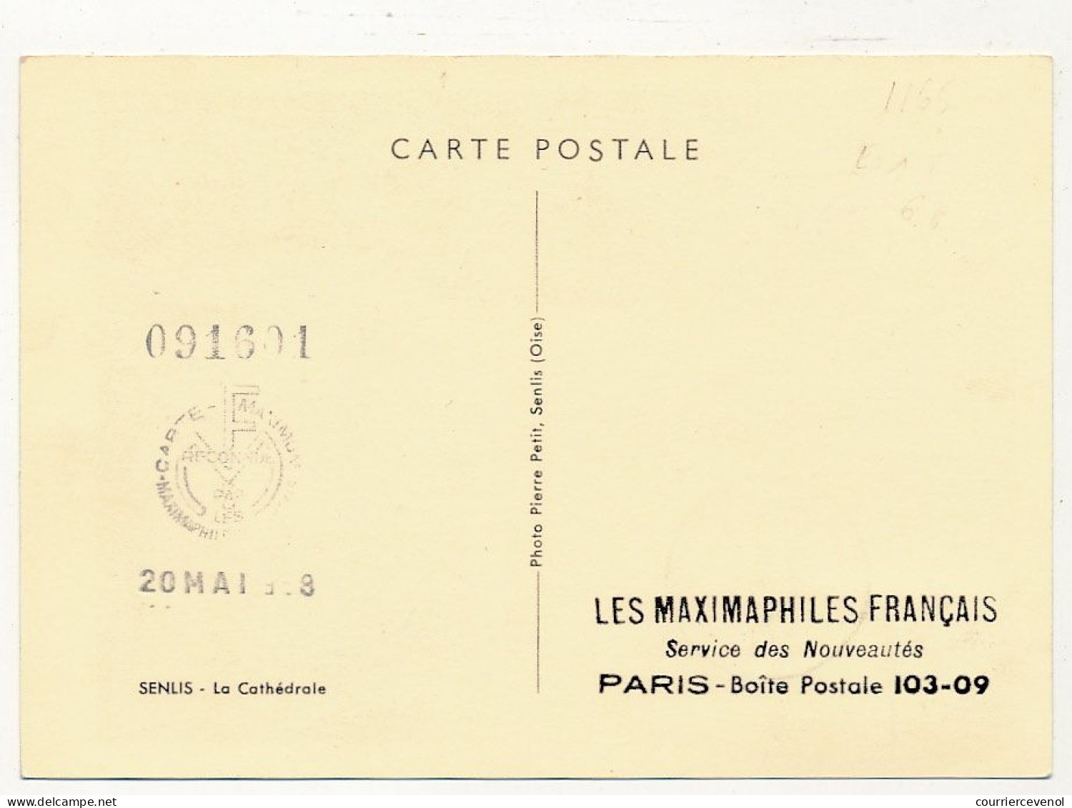 FRANCE - Carte Maximum - 15F Cathédrale De Senlis - 17 Mai 1959 - Senlis (Maximaphiles Français) - 1950-1959