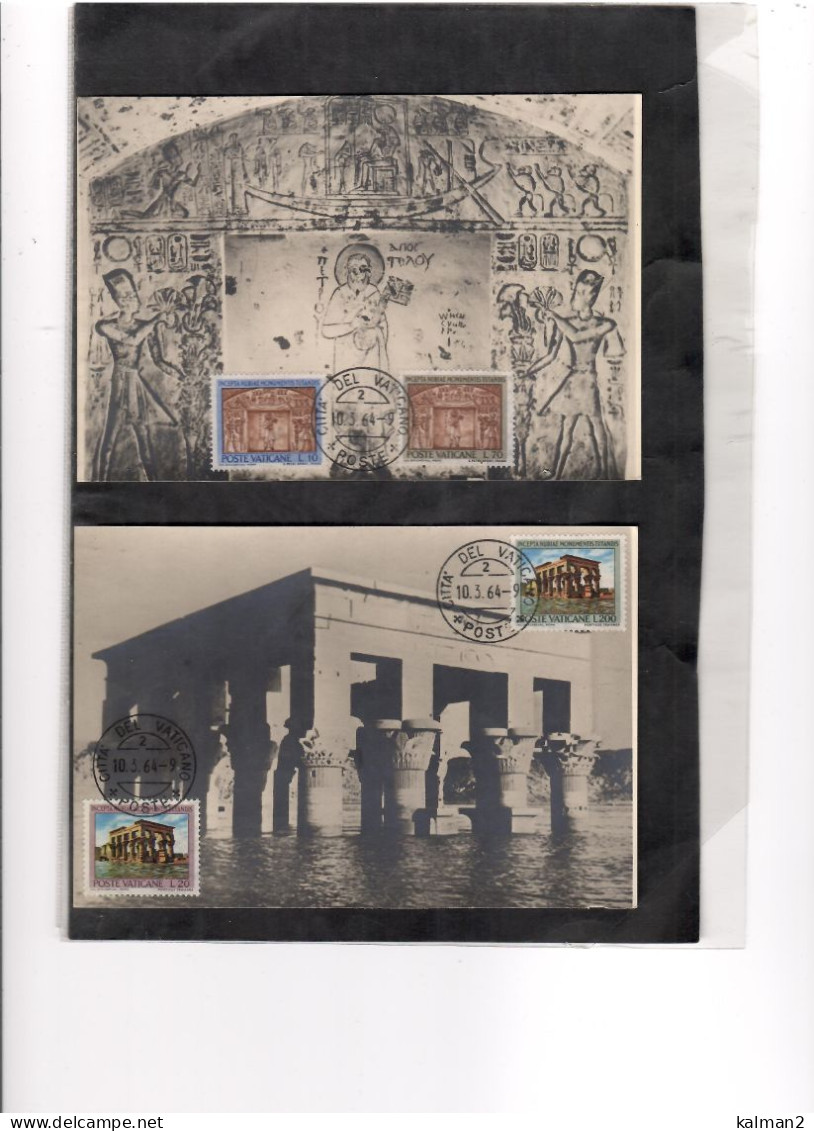 TEM19988 - VATICANO  10.3.1964  / MAX.CARD  SASSONE 379/382  "SALVAGUARDIA MONUMENTI DELLA NUBIA " - Cartes-Maximum (CM)