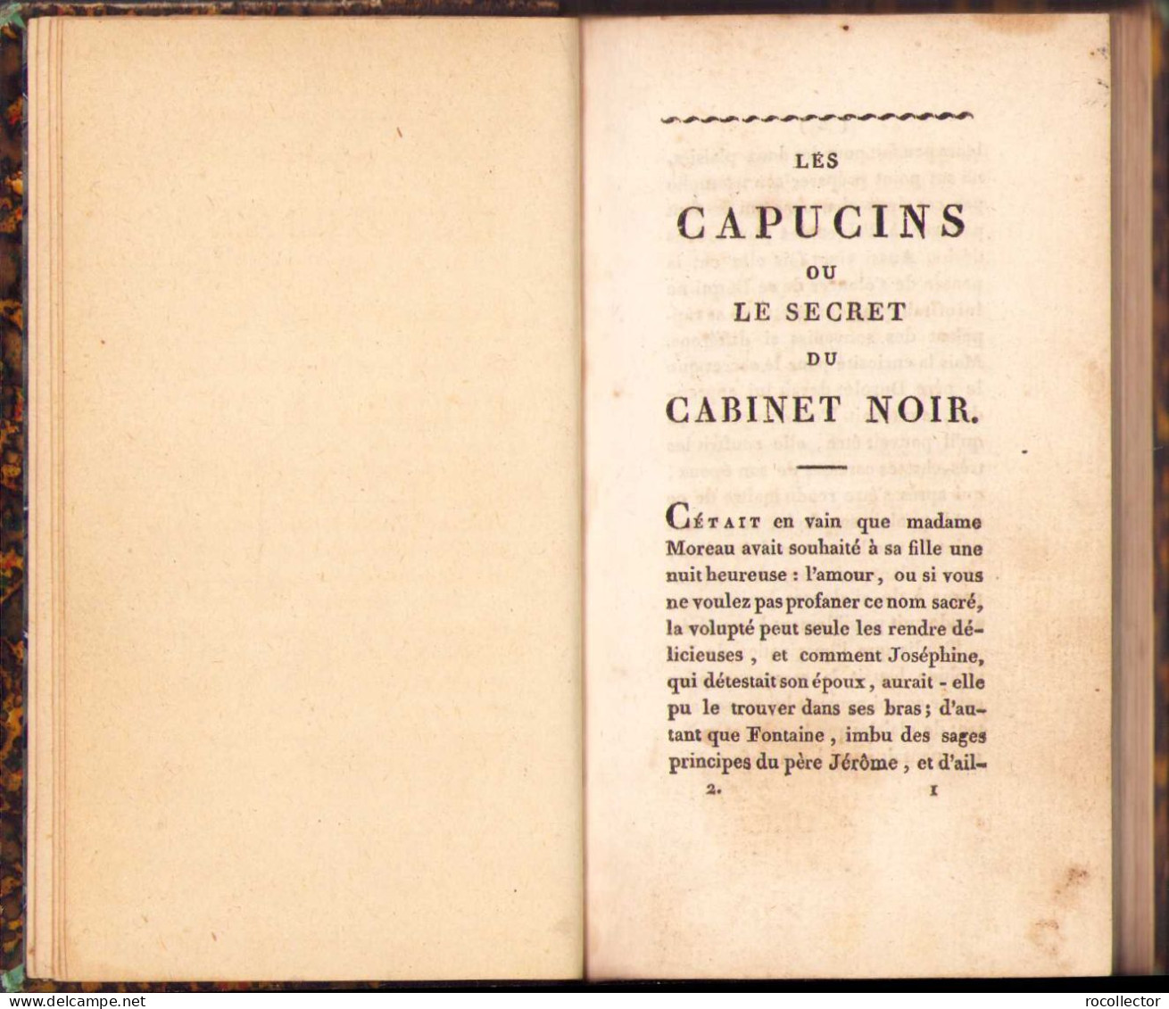 Les Capucins Ou Le Secret Du Cabinet Noir, Histoire Veritable, 1815 Tome II Par M De Faverolle Paris Bordeaux C1070 - Alte Bücher