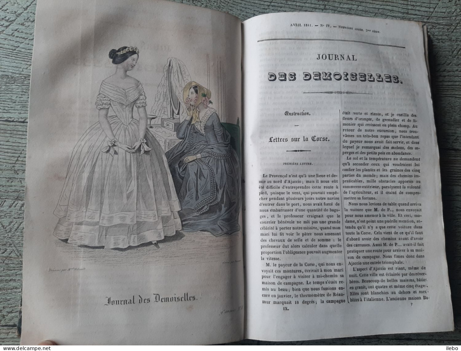 Journal Des Demoiselles 1841 Planches Dépliantes Broderie Canevas Romans Musique Gravures Mode - Fashion