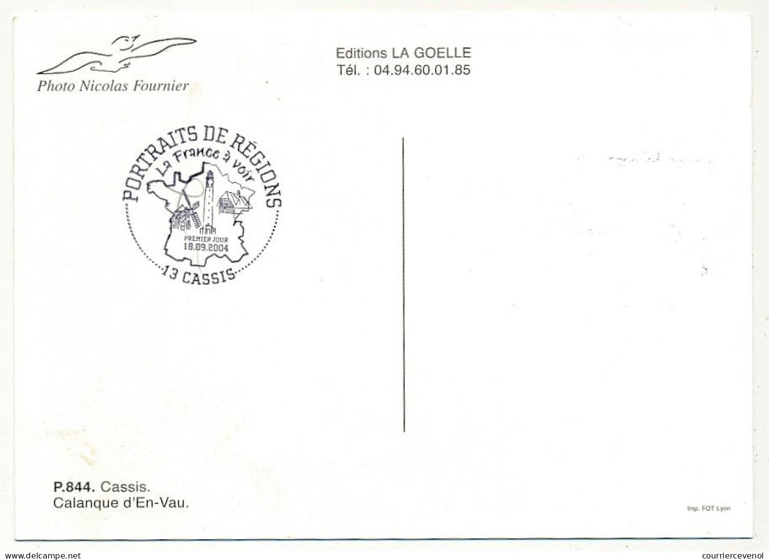 FRANCE - Carte Maximum - 0,50e Les Calanques De Cassis - 18/09/2004 - 13 CASSIS (Calanque D'En-Vau) - 2000-2009