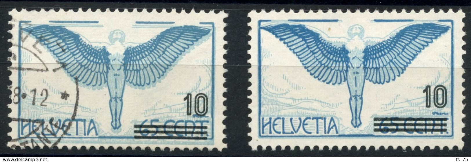 SUISSE - POSTE AERIENNE - Z W 10  10/65  BLEU - IMPRESSION DEPLACEE - OBLITERE - Unused Stamps
