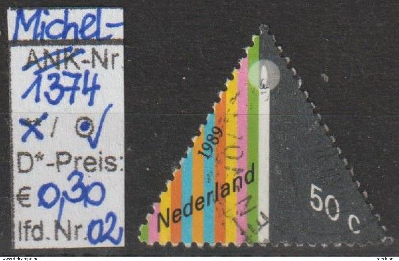 1989 - NIEDERLANDE - SM "Dezembermarke - Kerze" 50 C Mehrf. - O  Gestempelt - S.Scan (1374o 01-03 Nl) - Gebruikt