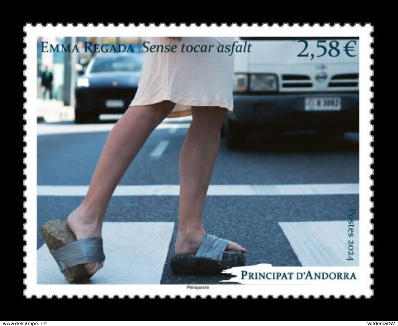 Andorra (FR) 2024 Mih. 925 Contemporary Art. Without Touching The Asphalt. Performance By Emma Regada. Cars MNH ** - Neufs