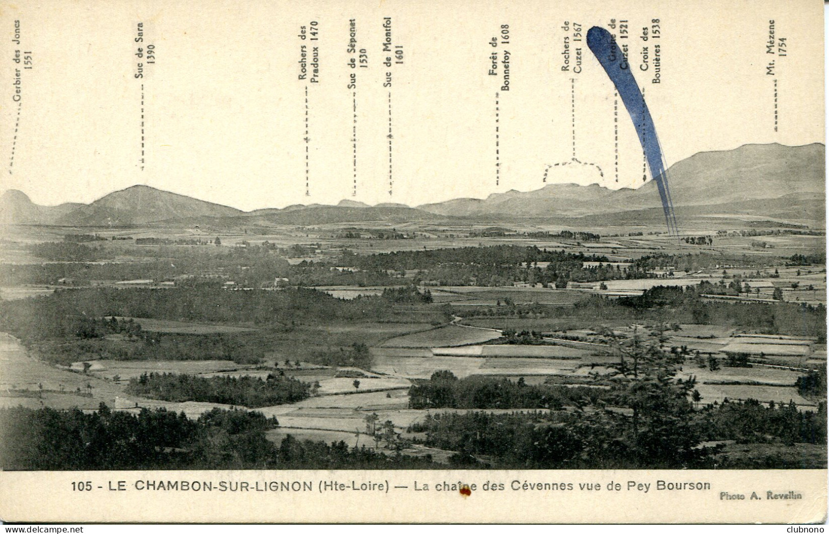 CPA - LE CHAMBON-SUR-LIGNON - CHAINE DES CEVENNES VUES DE PEY BOURSON - Le Chambon-sur-Lignon