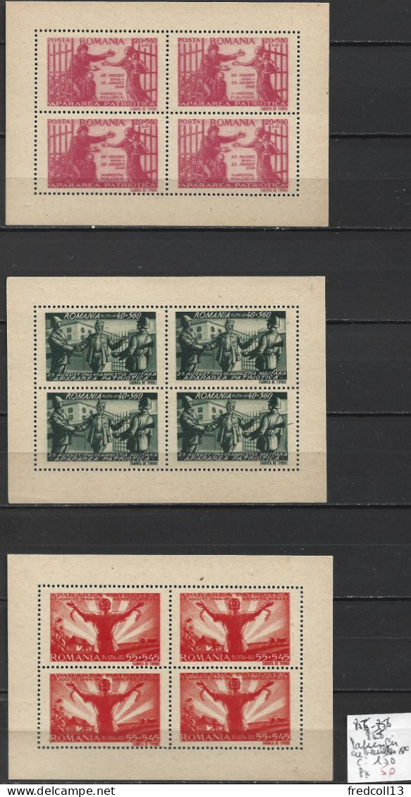 ROUMANIE 855-856-858 En Feuilles Papier Gris ** Côte 150 € - Unused Stamps