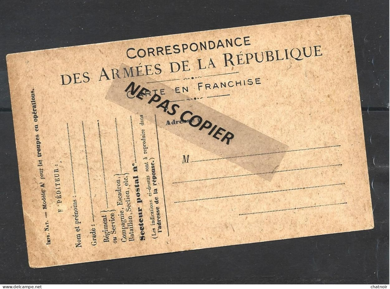 Carte De Franchise  Neuve /  Soldats / - 1914-18