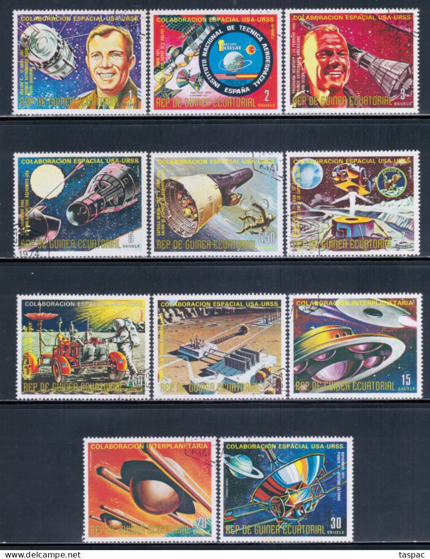 Equatorial Guinea 1975 Mi# 587-597, Block 172-173 Used - Apollo-Soyuz Space Project - Africa