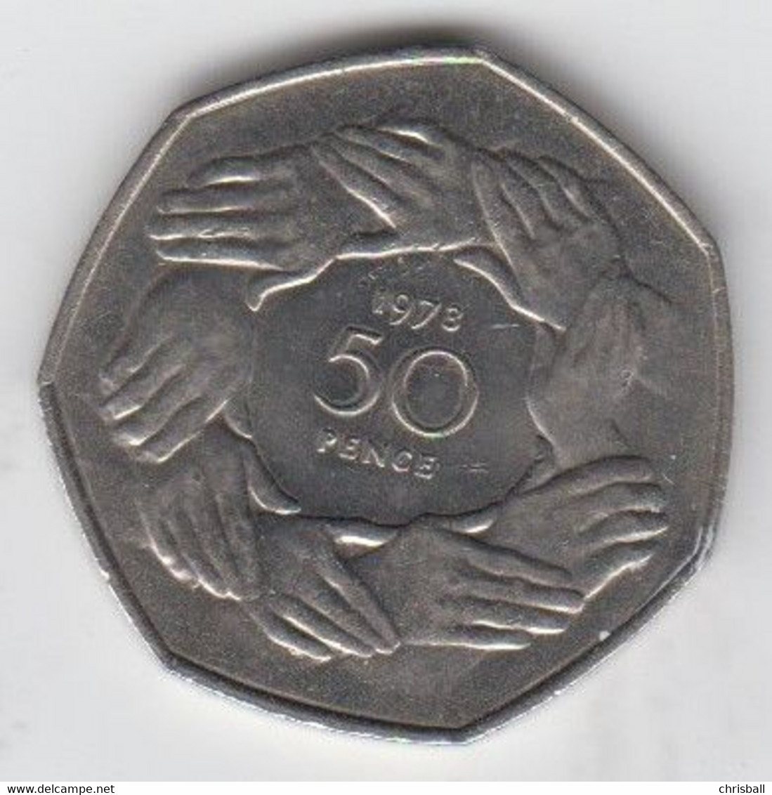 Great Britain UK 50p Coin 1973  Large Format) Circulated - 50 Pence