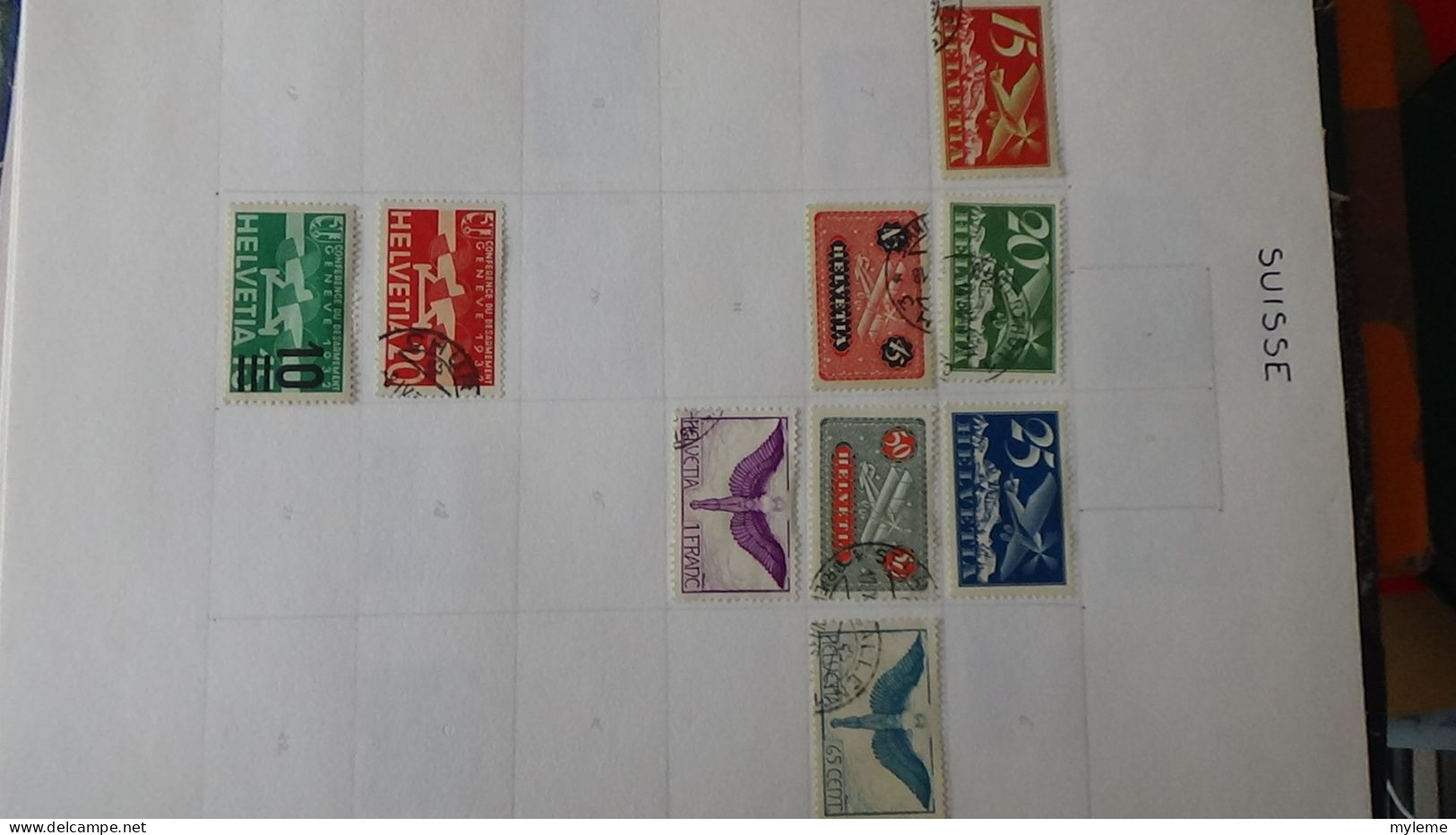 AZ144 Timbres de poste aériennes * et oblitérés de divers pays d'Europe sur feuilles d'album.  A saisir !!!