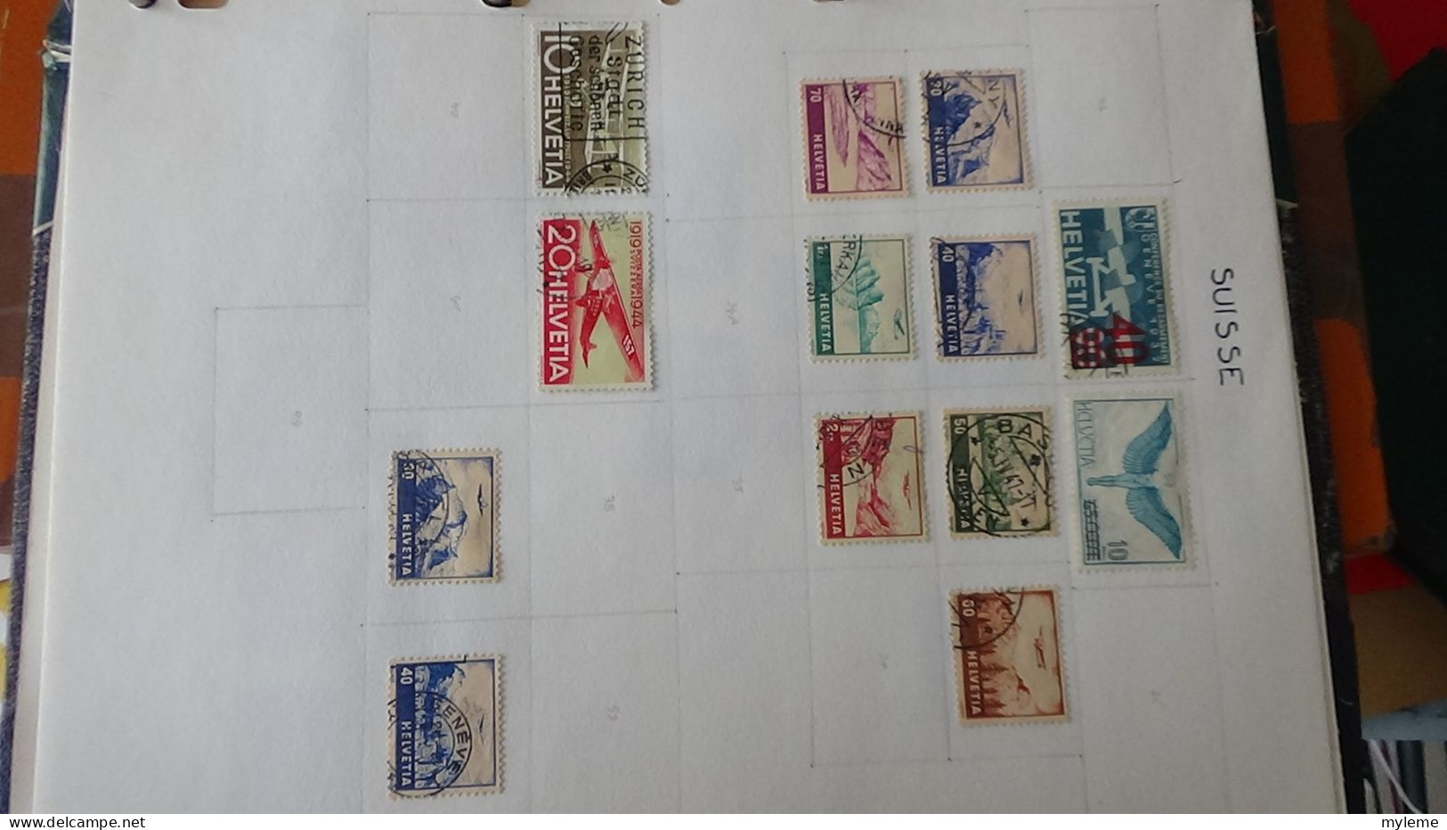 AZ144 Timbres de poste aériennes * et oblitérés de divers pays d'Europe sur feuilles d'album.  A saisir !!!