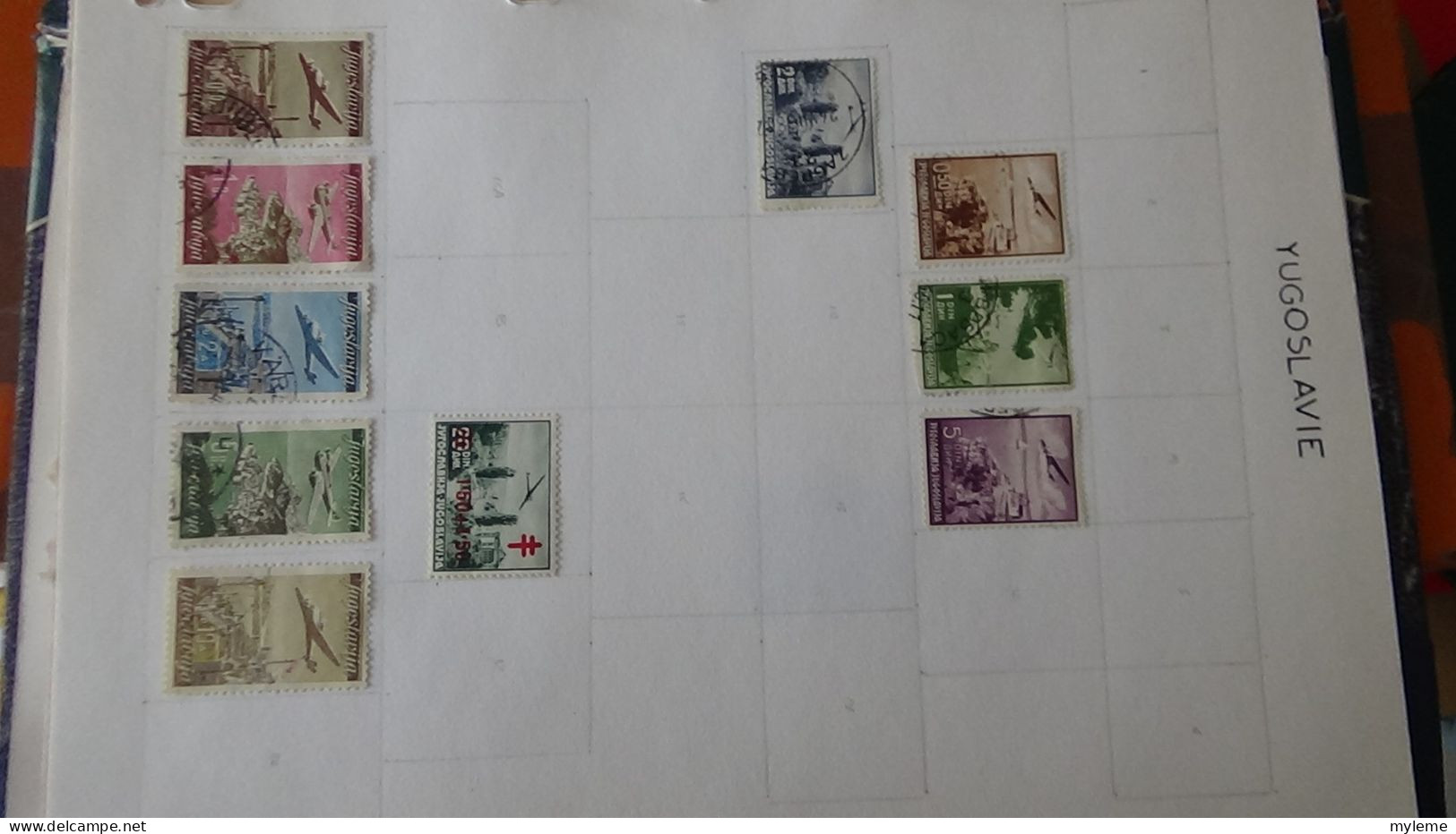 AZ144 Timbres de poste aériennes * et oblitérés de divers pays d'Europe sur feuilles d'album.  A saisir !!!