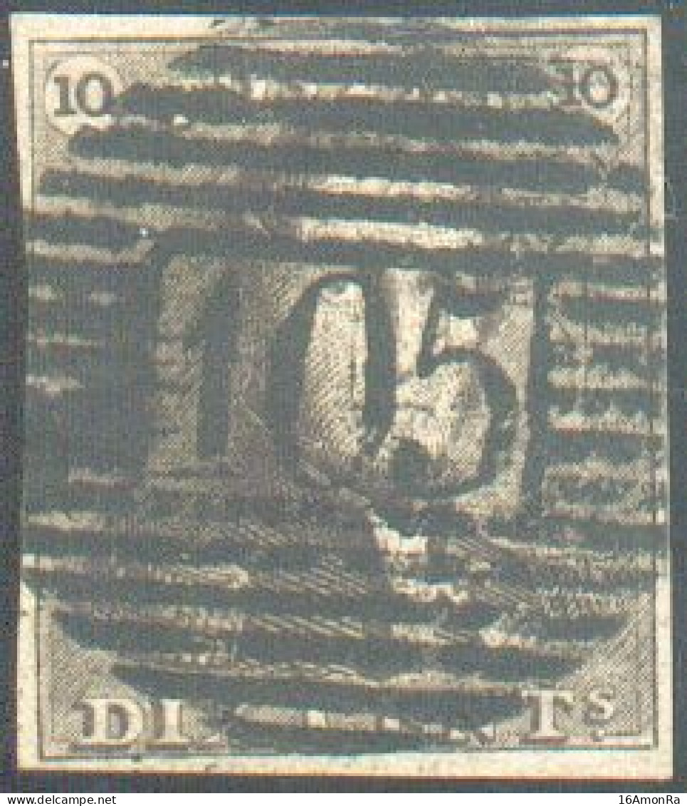 N°1 - Epaulette 10 Centimes Brune, TB Margée, Obl. P.105 Saint-NICOLAS Idéalement Apposée. Grande Fraîcheur. - Superbe - - 1849 Mostrine