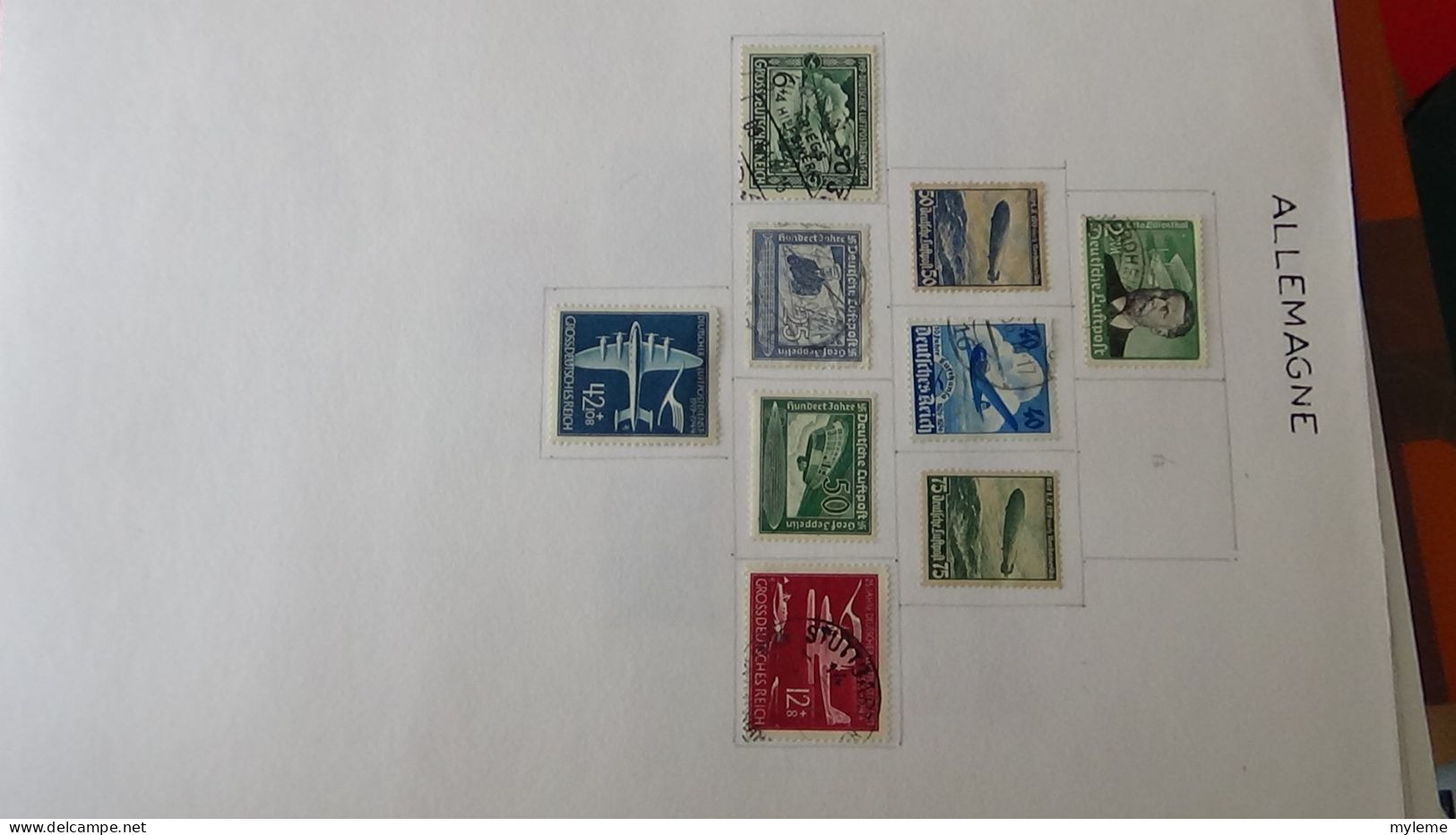 AZ145 Timbres de poste aériennes * et oblitérés de divers pays d'Europe sur feuilles d'album.  A saisir !!!