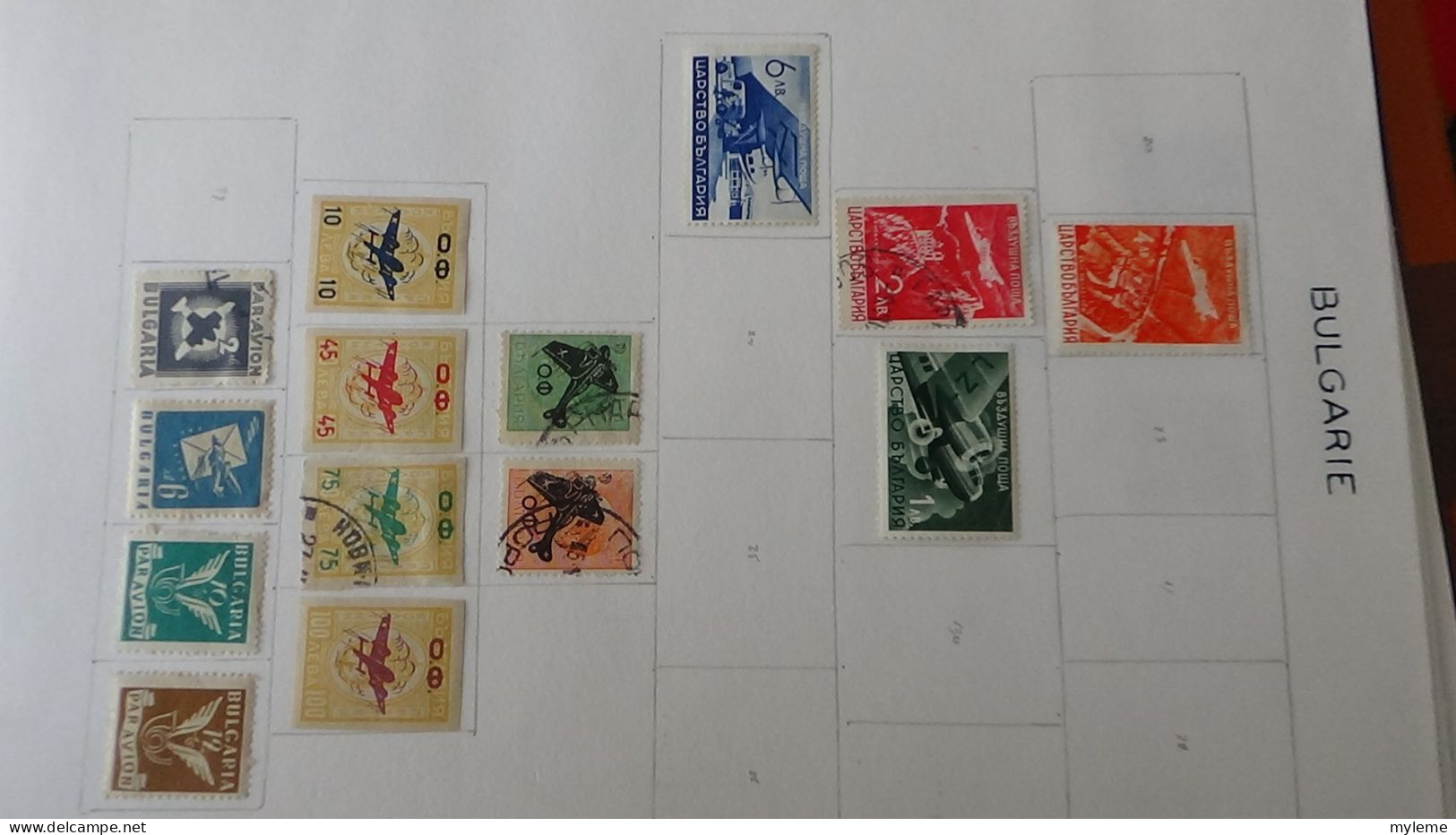 AZ145 Timbres de poste aériennes * et oblitérés de divers pays d'Europe sur feuilles d'album.  A saisir !!!