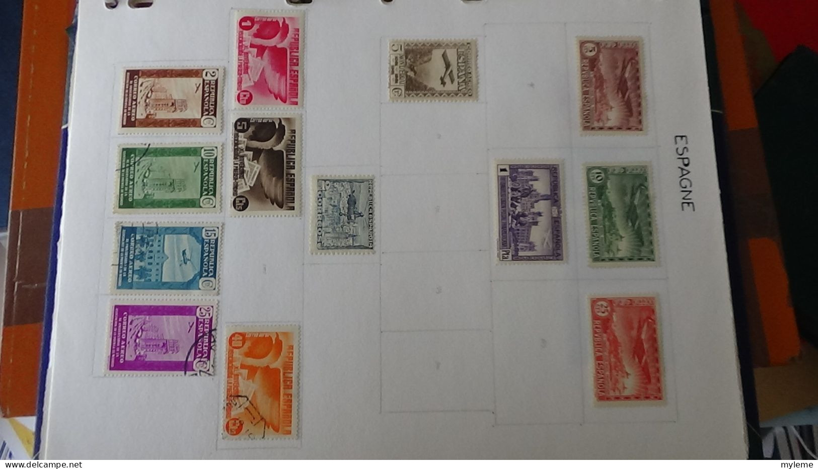 AZ145 Timbres de poste aériennes * et oblitérés de divers pays d'Europe sur feuilles d'album.  A saisir !!!