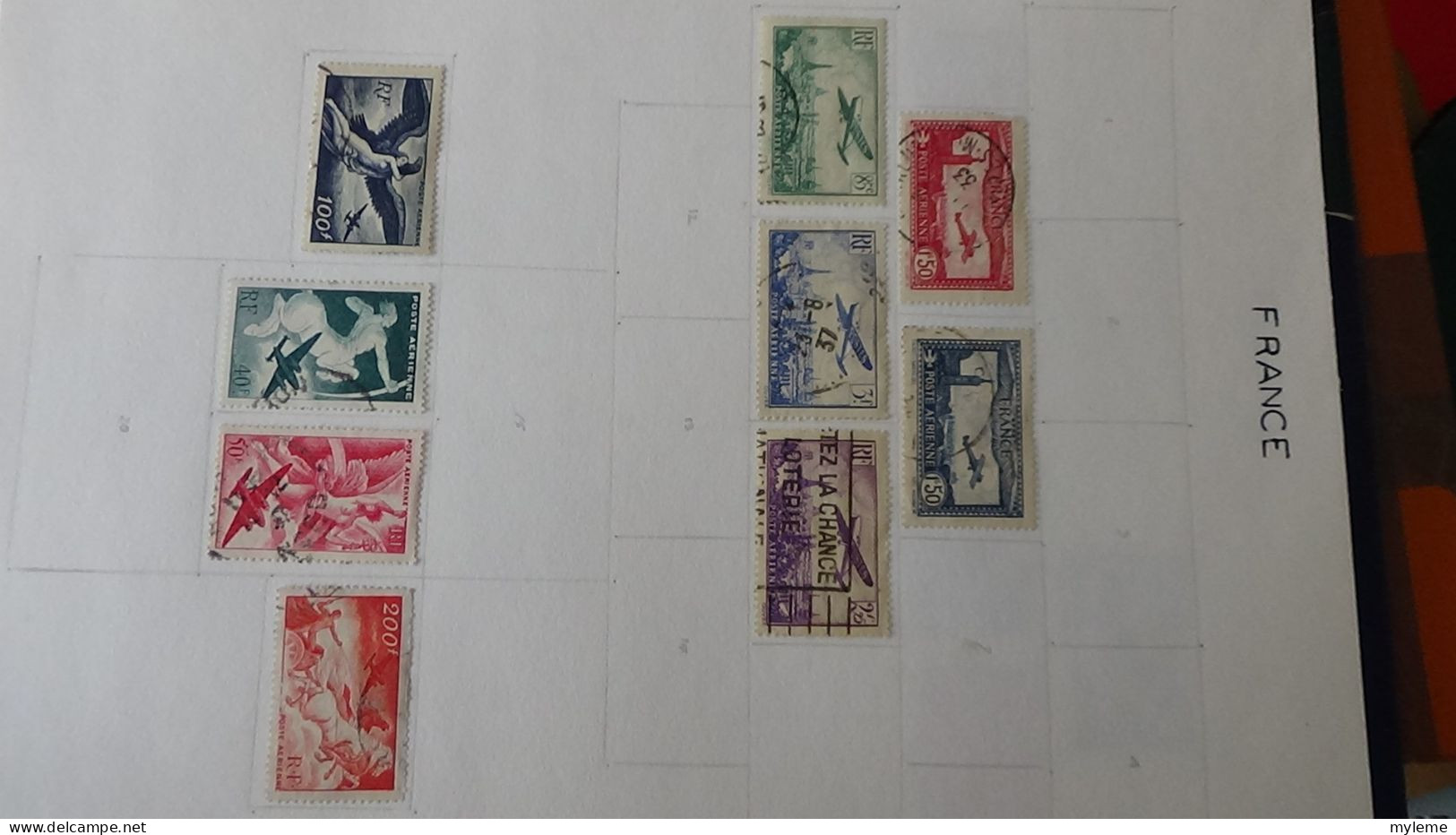 AZ145 Timbres de poste aériennes * et oblitérés de divers pays d'Europe sur feuilles d'album.  A saisir !!!