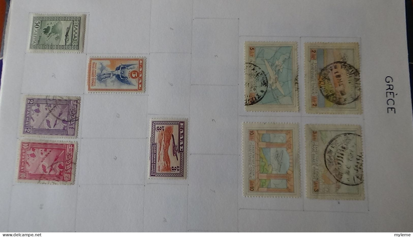 AZ145 Timbres de poste aériennes * et oblitérés de divers pays d'Europe sur feuilles d'album.  A saisir !!!