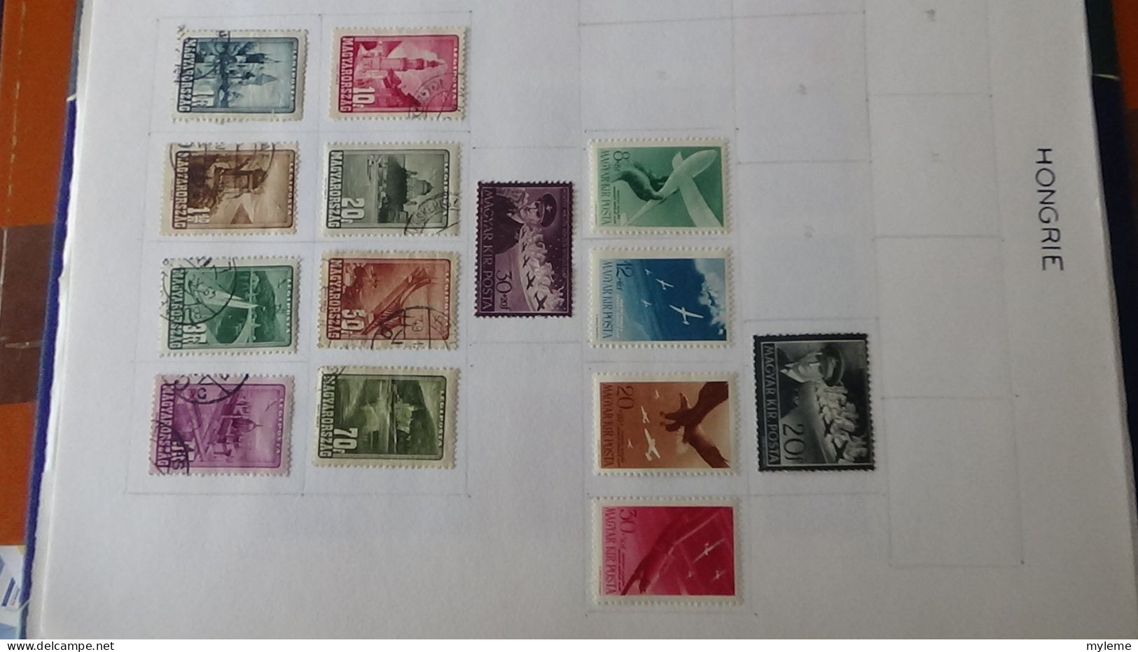 AZ145 Timbres de poste aériennes * et oblitérés de divers pays d'Europe sur feuilles d'album.  A saisir !!!