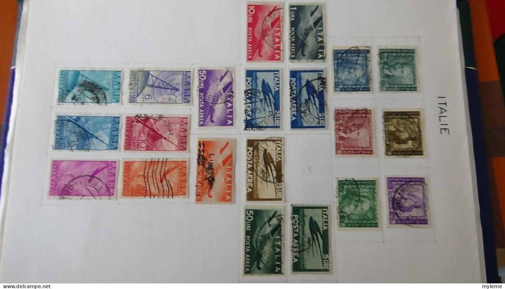 AZ145 Timbres de poste aériennes * et oblitérés de divers pays d'Europe sur feuilles d'album.  A saisir !!!