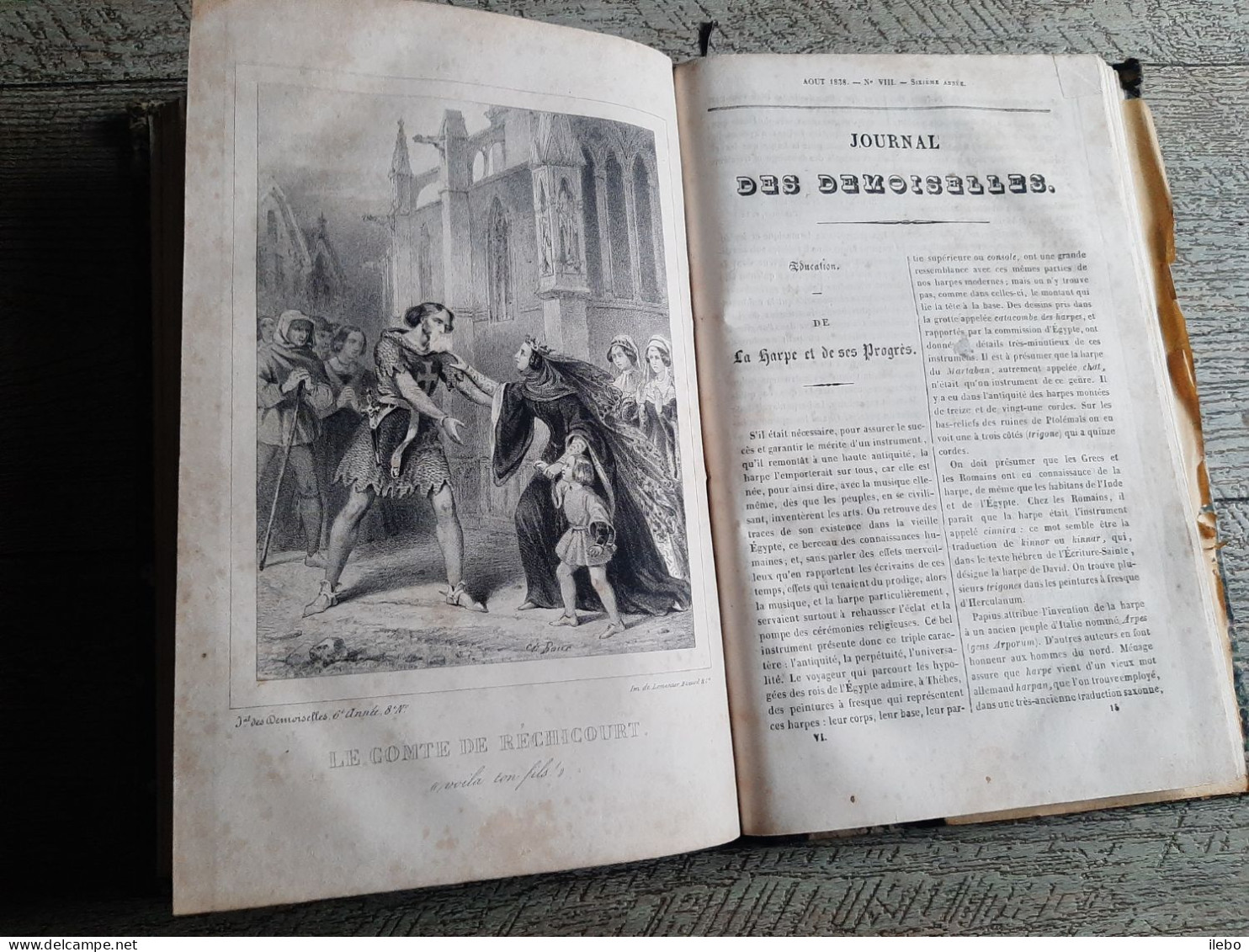 Journal Des Demoiselles 1839 Planches Dépliantes Broderie Canevas Romans Musique Gravures Mode - Mode