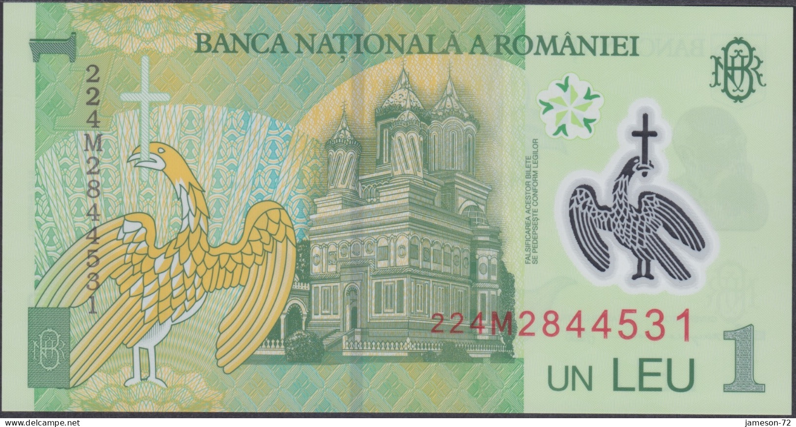 ROMANIA - 1 Leu 2018 P# 117 Europe Banknote - Edelweiss Coins - Roemenië