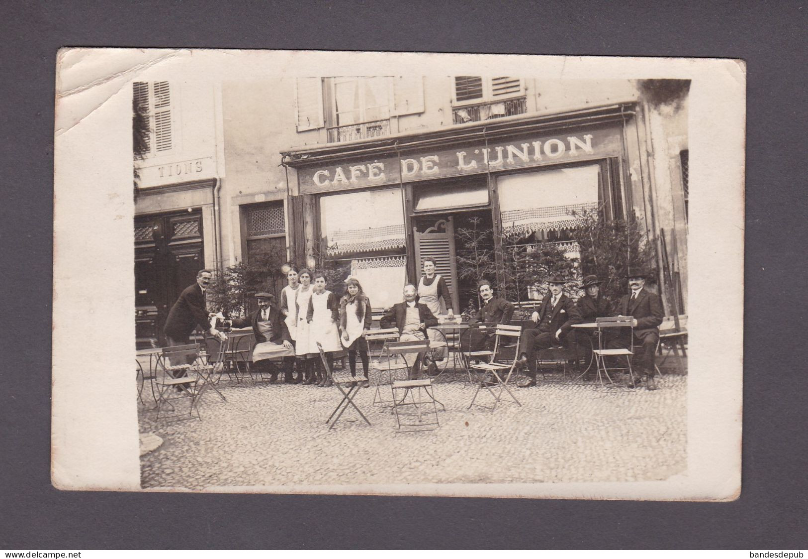 Carte Photo à Situer Commerce Cafe De L' Union Terrasse Animée ( 58715 ) - Cafés