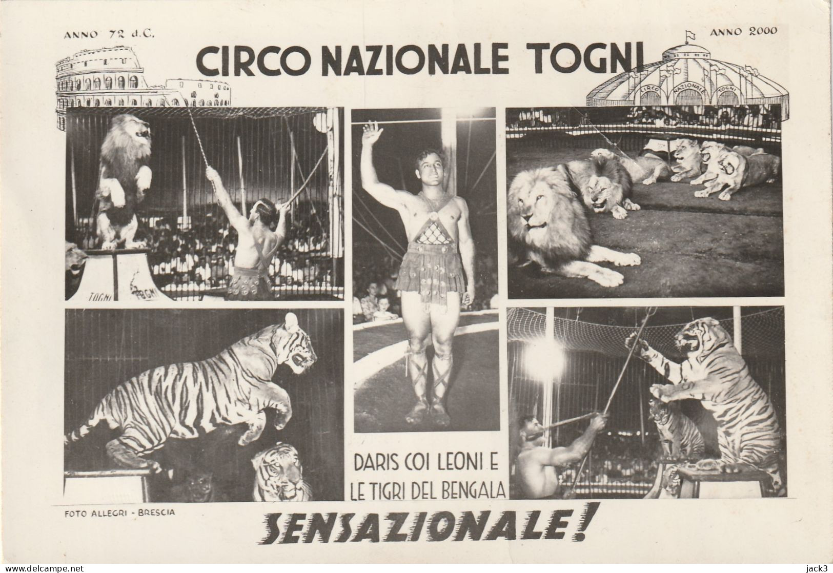 Cartolina Formato Grande Circo Nazionale Togni - Circo