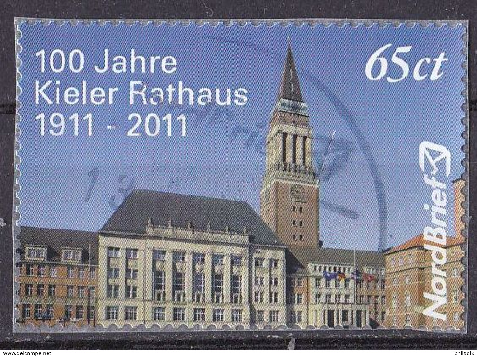 BRD Privatpost Nord Brief (65) 100 Jahre Kieler Rathaus O/used (A4-31) - Privé- & Lokale Post