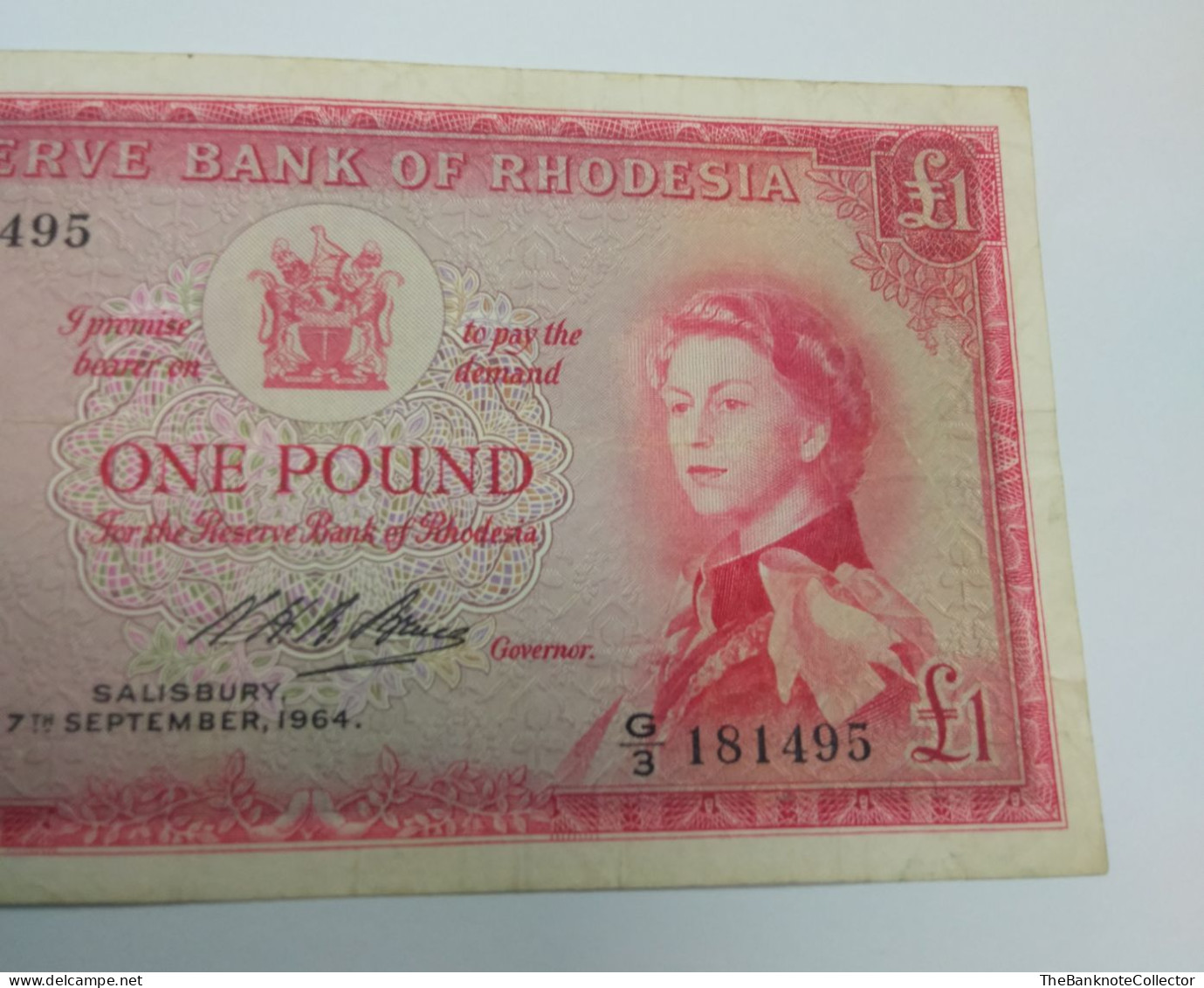 Rhodesia One (1) Pound 1964 QEII P-25 Good Very Fine - Rhodesië