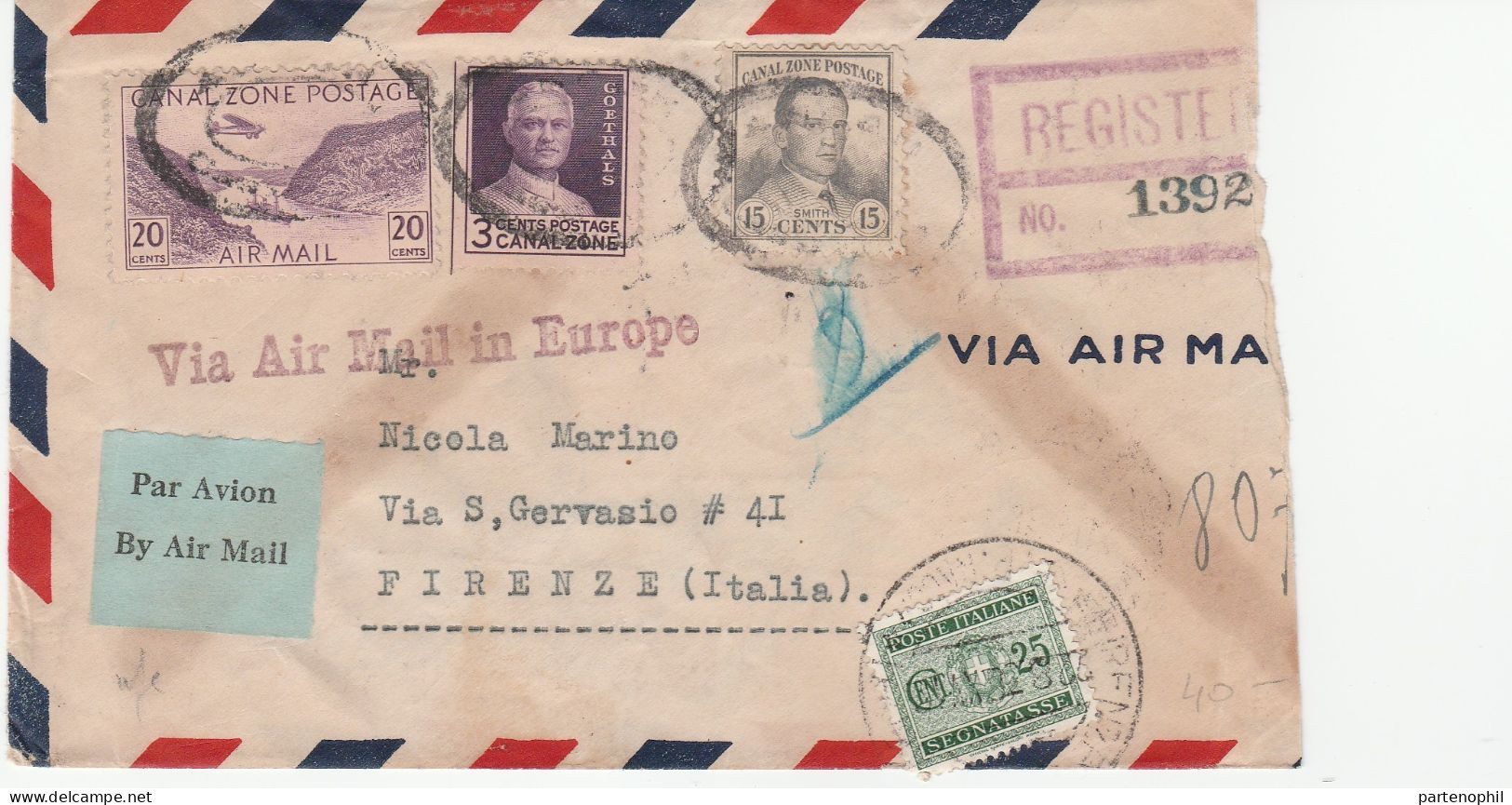 Panama 1938 - Postgeschichte - Storia Postale - Histoire Postale - Panama