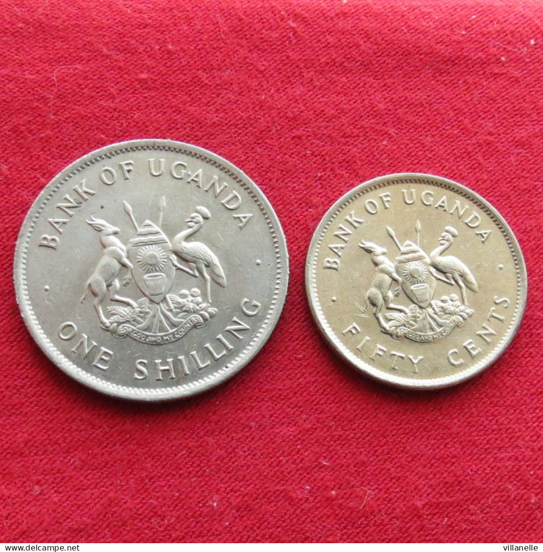 Uganda 2 Coins - 50 Cents + 1 Shilling 1976 Ouganda W ºº - Uganda