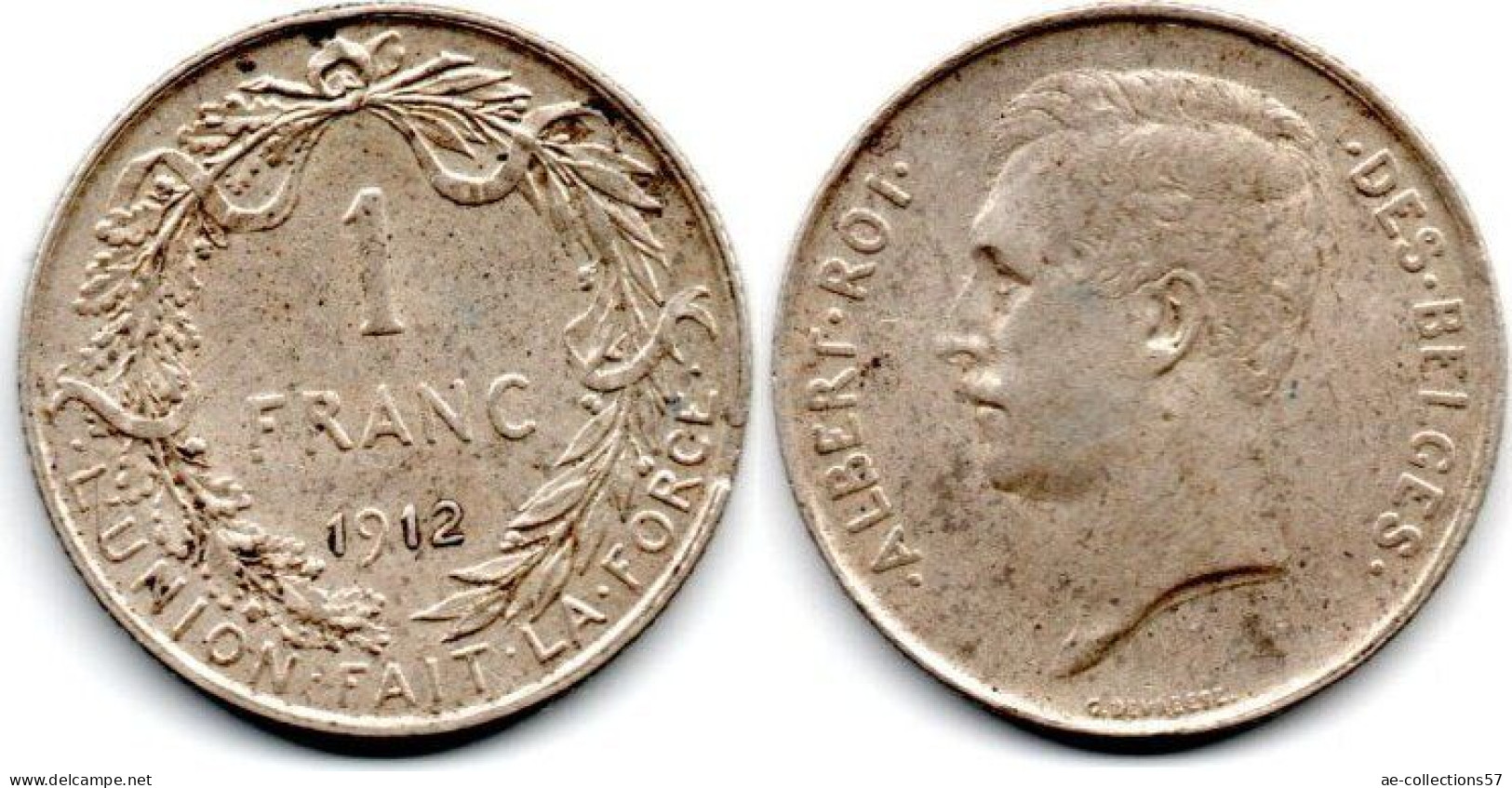 MA //  33055  //   Belgique  -  1 Franc 1912     --   TB+ - 1 Franc