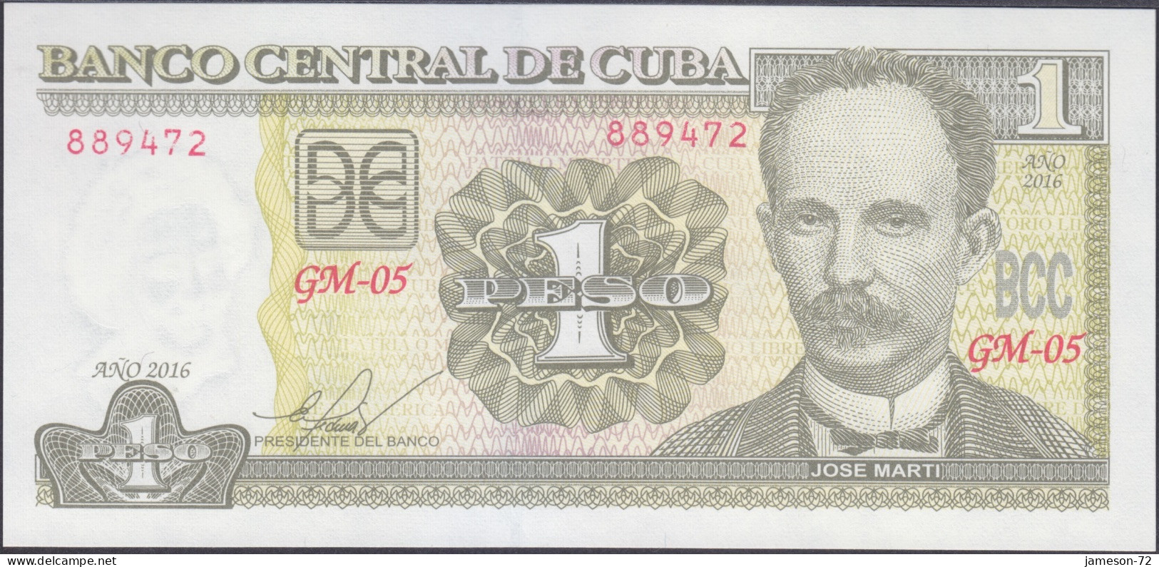 CUBA - 1 Peso 2016 P# 128g America Banknote - Edelweiss Coins - Cuba